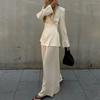 Fashion Style Fashion Satin Strap Suit Outwear Loose Pants Suit V-Neck Top and Pants Set