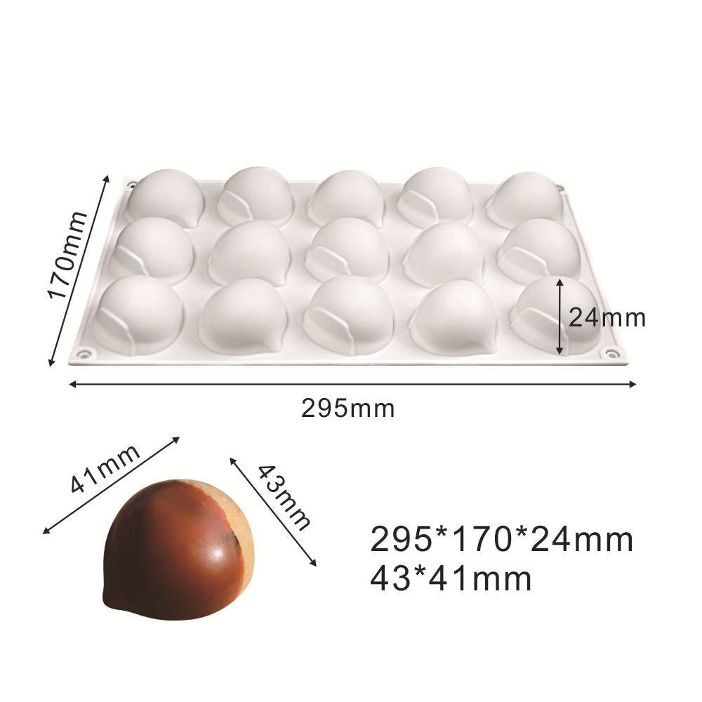 15 Cavity Chestnut Design Silicone Mousse Mold Candy Chocolate Mould DIY Soap Candle Model Cake Decorating Tools Bakeware