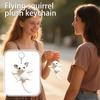 Plush Flying Squirrel Keychain Soft Stuffed Animal Toy with Embroidered Moon and Star Pattern Lightweight Portable Accessory for Bags and Keys