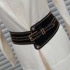 Personalized Design Rivet Wide Waistbands Adjustable Irregular Leather Belt  Skirt Accessories
