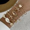 Mermaidcore Ocean Aesthetic Chic Stacked Bracelets Set Women 5Pcs Starfish Cowrie Shell Layered Bangle Beach Party Charm Jewelry