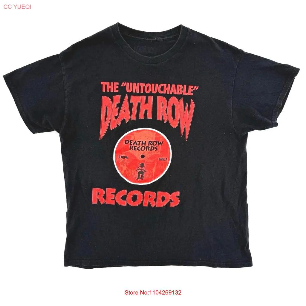 Death Row Records Le T-shirt Rap Intouchable Noir Taille L Vintage Étiré Streetwear Graphique Décontracté Polyvalent