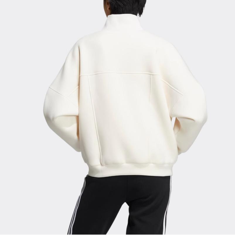 Adidas Neo Pure Color Stand Collar Sports Jacket Women Jacket Beige HE4486