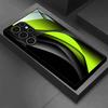 Dark green curved pattern glass phone case suitable for Samsung Galaxy S26 S25 S24 S23 S22 S21 S20 FE/Ultra/Plus anti drop