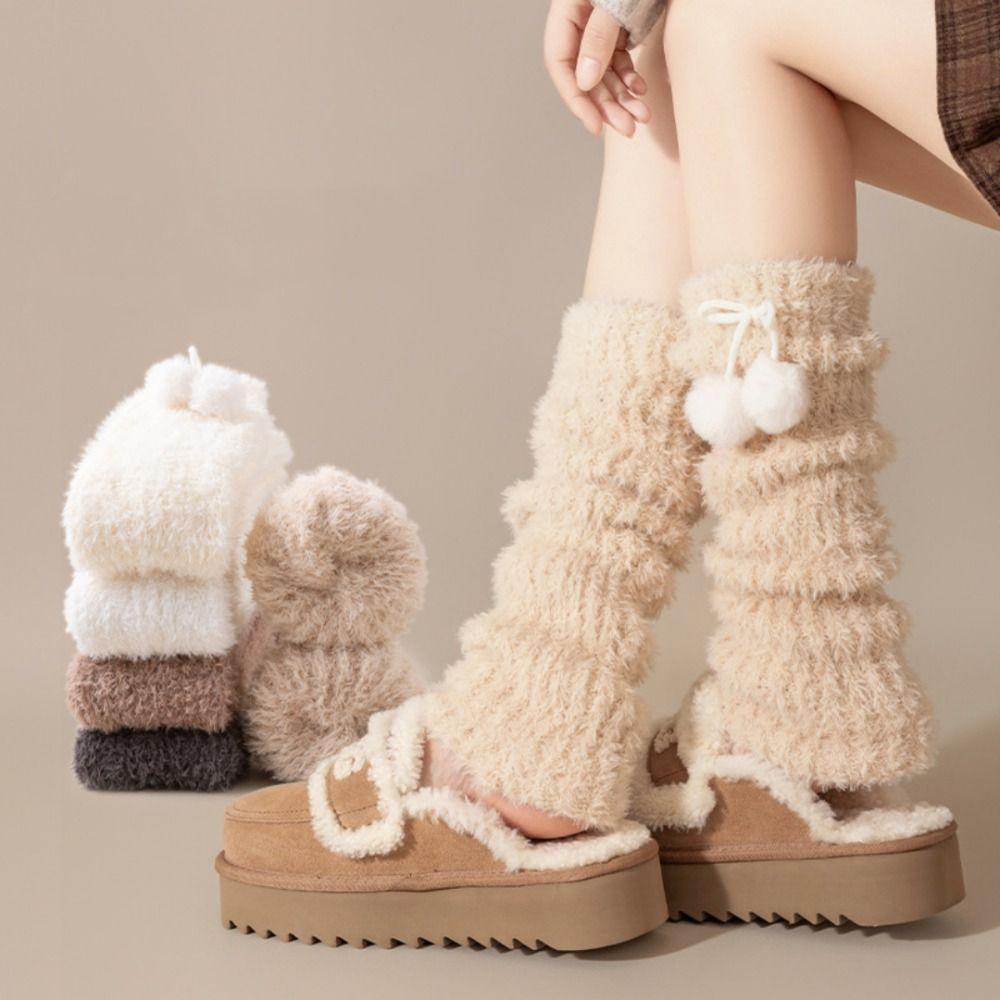 Beinschutz Damen Lange Strümpfe Y2K Schmetterlingsknoten Beinsocken Neu Winter Frotteesocken Geschenk