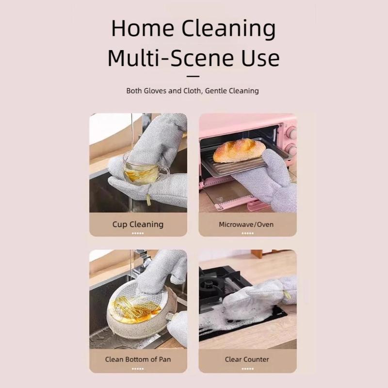 10Pieces Steel Wire Cleaning Gloves with Extended Long Design for Safe Scrubbing and Household Dishwashing Tasks