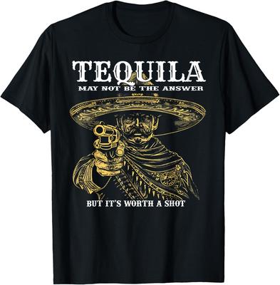 Tequila ist vielleicht nicht die Antwort, aber einen Versuch ist es wert T-Shirt Herren Damen T-Shirts Oberteil