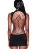 IAMGIA Strappy Backless Mini Dress with Metal Butterfly Cut-Out Waist and Hip-Hugging Skirt