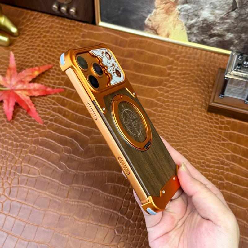 iPhone 14 Pro Max Walnut Wood Case with Magnetic Stand