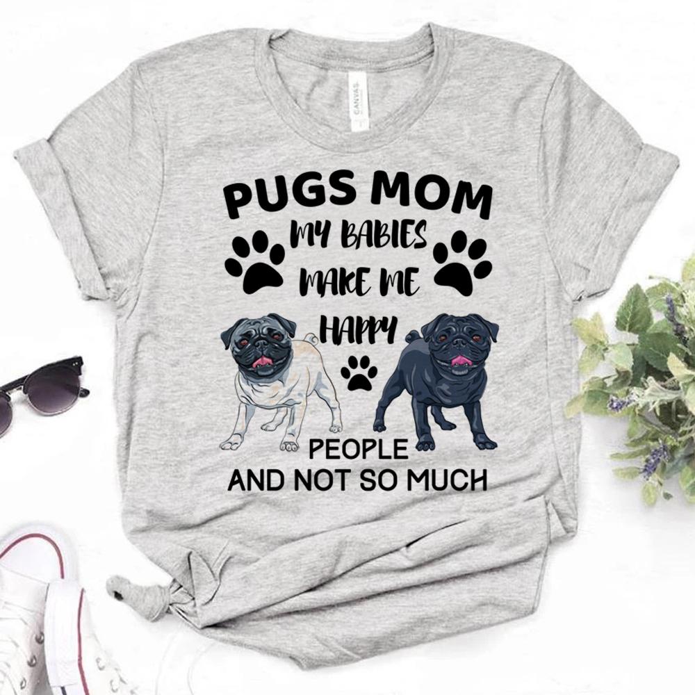 Pug Tshirts Women Summer T Shirt Female Anime Comic Clothing