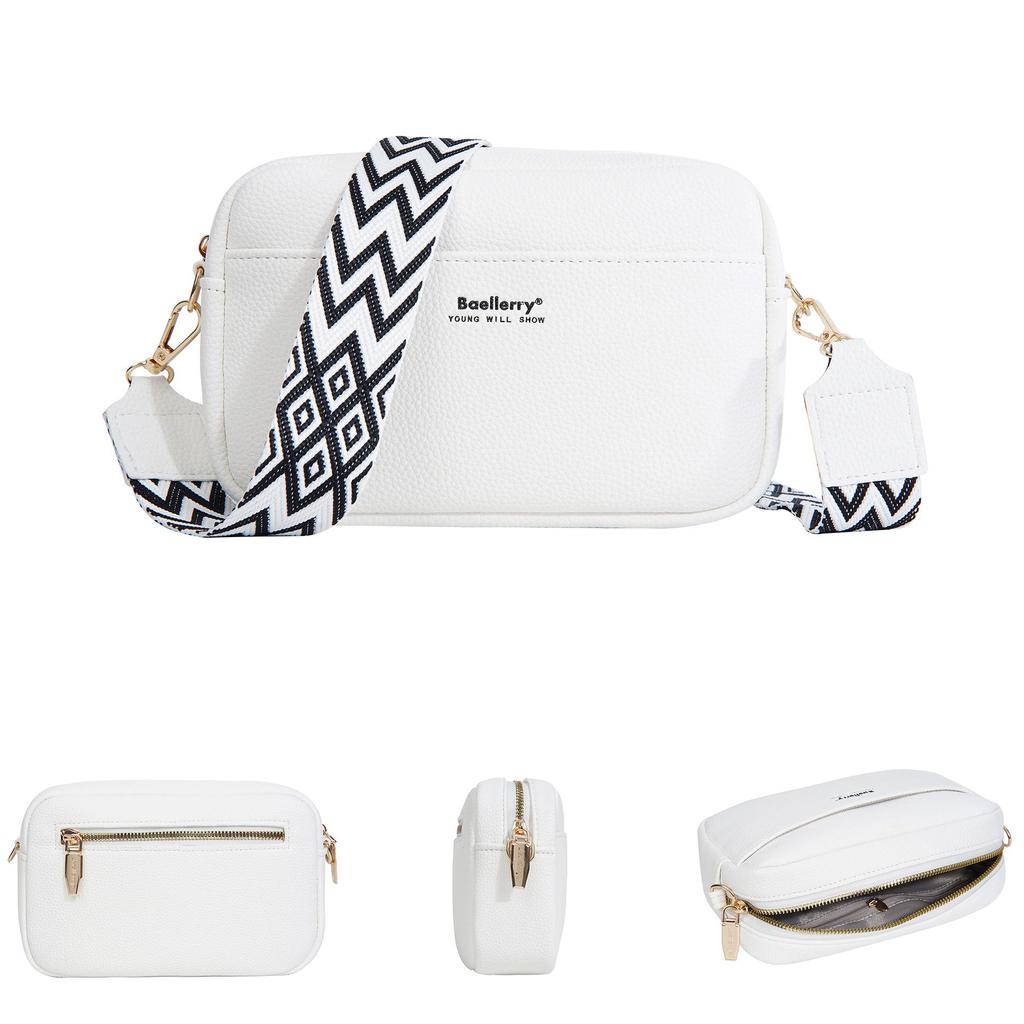 Women's Large Capacity Crossbody Bag - Lychee Pattern, Solid Color, Versatile Mini Phone Bag