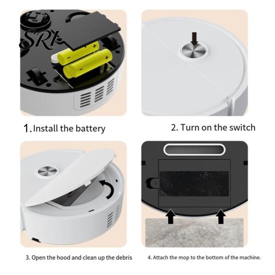 Intelligent Vacuum Cleaner Sweeping Robot One-Button Start Low-Noise Silent Operation Sweeper Mini Slim Body Deep Cleaning for Household One-button