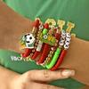 Soccer Themed Bracelets With Football Charm For Women And Men Elastic Adjustable Wristbands For Fan