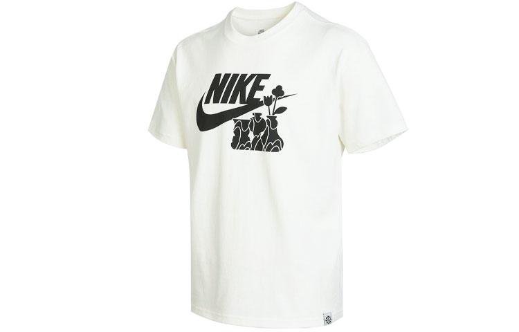 Nike T Shirts Men s White Crew Neck Moderate Straight Fit DQ1009-133 M