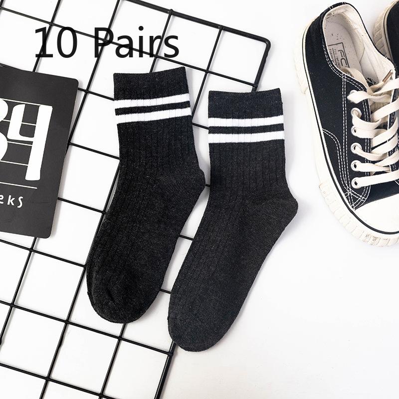 10 Pairs of Men's Autumn and Winter Business Leisure Versatile Classic Smoke A Parallel Bar Sweat Absorber Deodorant Tube Socks