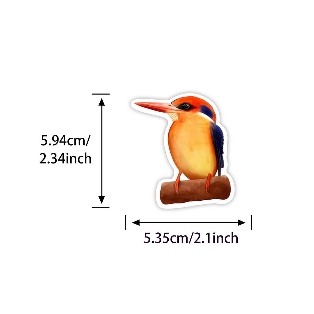 50-Piece Waterproof Azalea Bird Watercolor Stickers for DIY Notebook & Suitcase Decoration