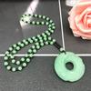 Retro Double-sided Twisting Chain Glass Men's and Women's Imitation Jade Pendant Reincarnation Necklace Fashionable