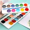 Boxed Watercolor Paint Set Water Soluble Pigments Set with Brush Portable Watercolor Palette