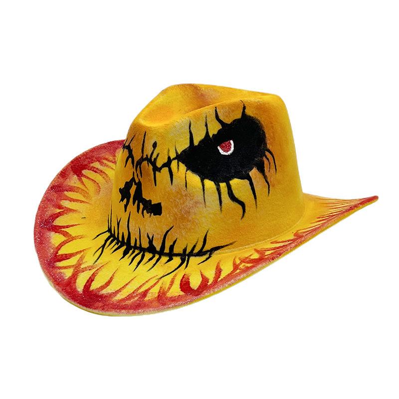 Halloween Hat Party Hand-painted Colorful Dance Performance Halloween Proms Christmas Cowboy Hats