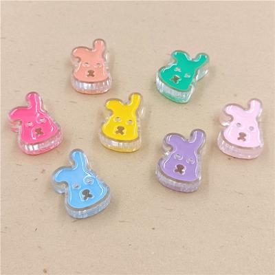 Creative Pendants Acrylic Rabbit Sun Shape Loose Beads DIY Accessories Cute 5Pcs Handmade Bracelet Necklace Material Jewelry Making Fashion Drip Oil