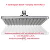 8 Inch Square Shower Head ABS Plastic Single Spray Touch Clean Easy To Install Luxury Rainfall Shower SPA Bathroom Accessories