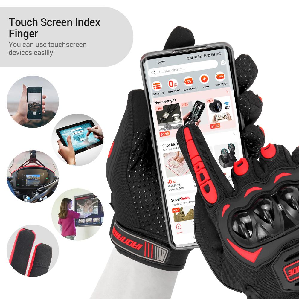 Gants de Moto Portables Moto Motocross Respirants Écran Tactile Course Moto Vélo Équipement de Protection Été Guantes Gant