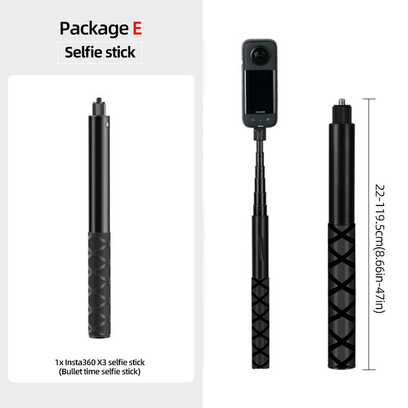 Bullet Time Handle Tripod Rotating Grip with Invisible Selfie Stick for Insta360 X5 X4 X3 One X2 Action Camera Accessories