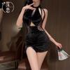 Sex Underwear Pure Desire Cheongsam Uniform Temperament Lace Splicing Mood Uniform Small Chest Big Neck Nightdress