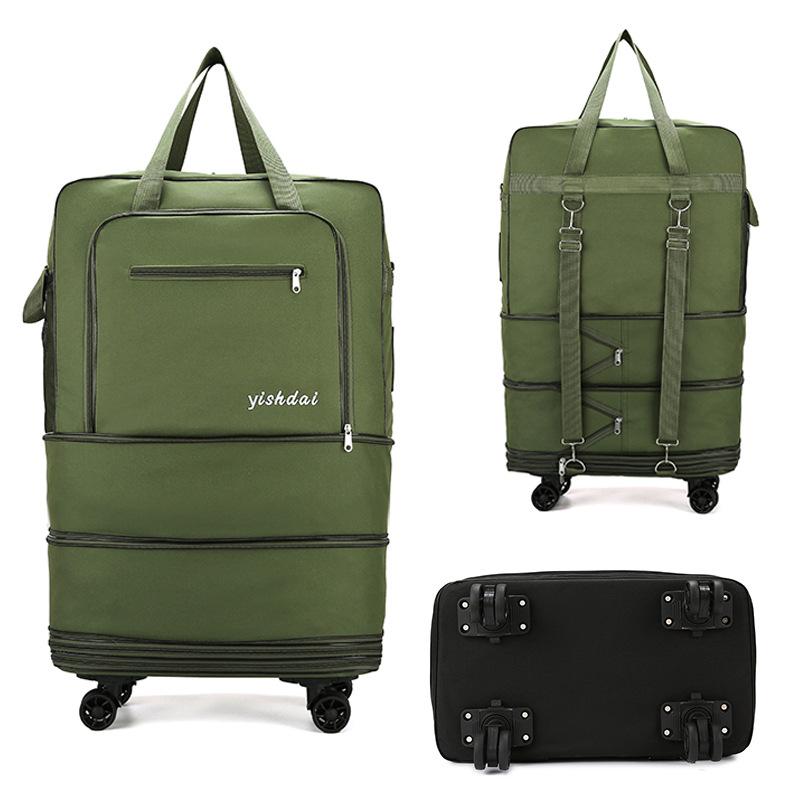 2/3/4 layer Folding Universal Wheel Luggage Bag, Shoulder Travel Bag, Female Large-capacity Storage, Moving, Can Be Packed As A Checked Bag
