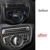 Function Control Button Frame Trim 3X For Mercedes-Benz GLC 2016-21 Carbon Fiber
