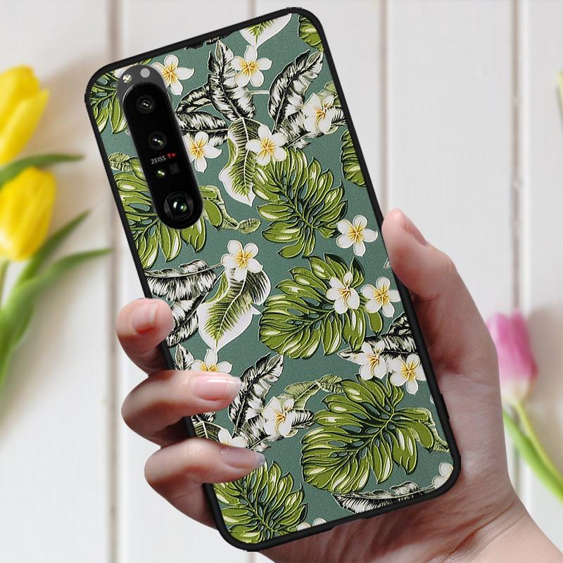 3D Emboss Flower Case For Sony Xperia 10 III Cover Cute Relief Case For Sony Xperia 1 III 5 III 10III Phone Case Coque Fashion