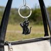 Keychain Pendant Zinc Alloy Black Cat Keychain with Edgy Silhouette Cat Charm Keyring Jewelry Accessories
