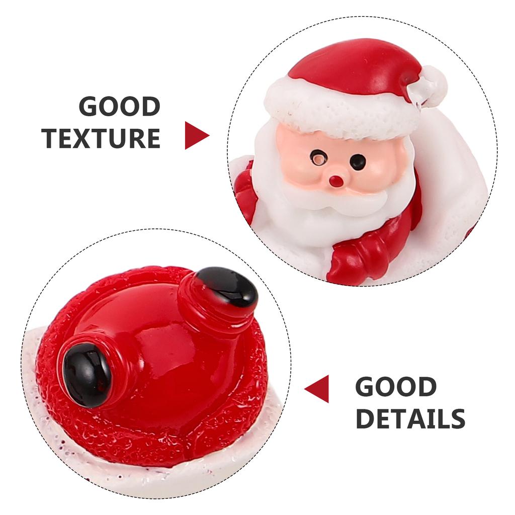 12pcs Mini Resin Santa Claus Ornaments Christmas Holiday Figurines For Tabletop Home Office Party Decor Miniature Christmas