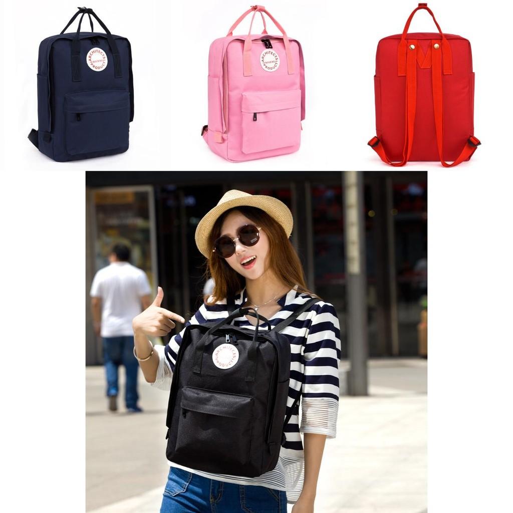 Man Er Wei Letter Print Durable Oxford Canvas Backpack For Travel And Daily Commutes