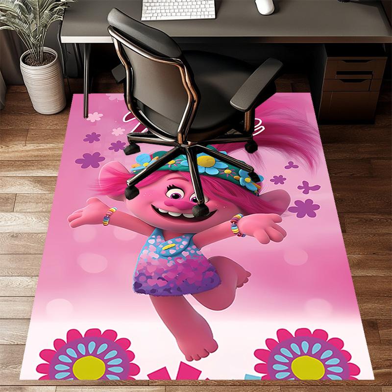 Custom Trolls Mat Personalized Name, Polyester Washable Indoor Entryway Rug, Gift for Christmas, Easter, Thanksgiving Day