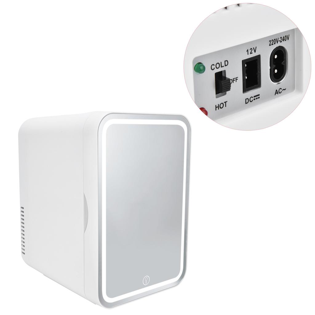 LED Makeup Fridge 8L Mirror Door Mini Fridge Portable Skincare Refrigerator for Car Travel