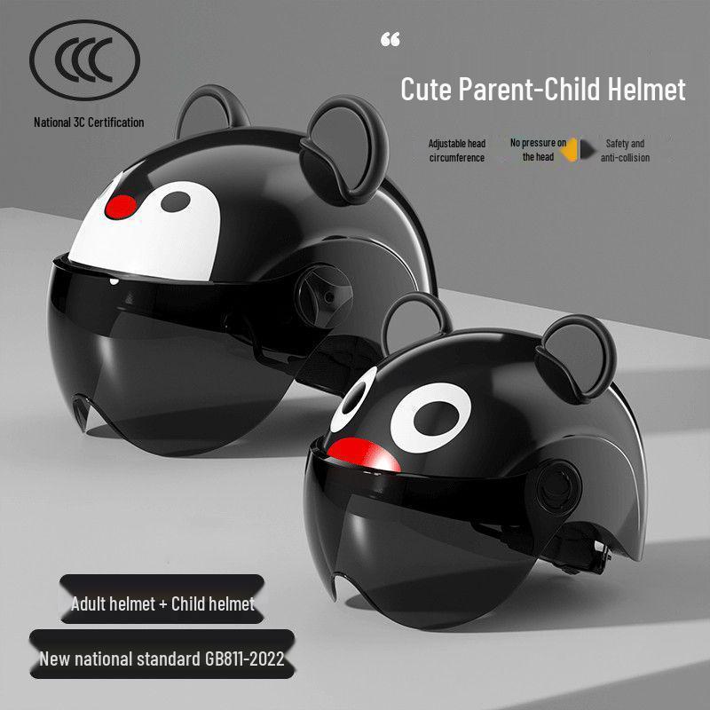 Certified Electric Motorcycle Helmet with Cat Ears - Unisex, Cute, Simple Summer Riding, Sun Protection