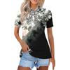 Women's Fashion Casual Lapel Short Sleeve Print Shirt Women's Button Up Tops