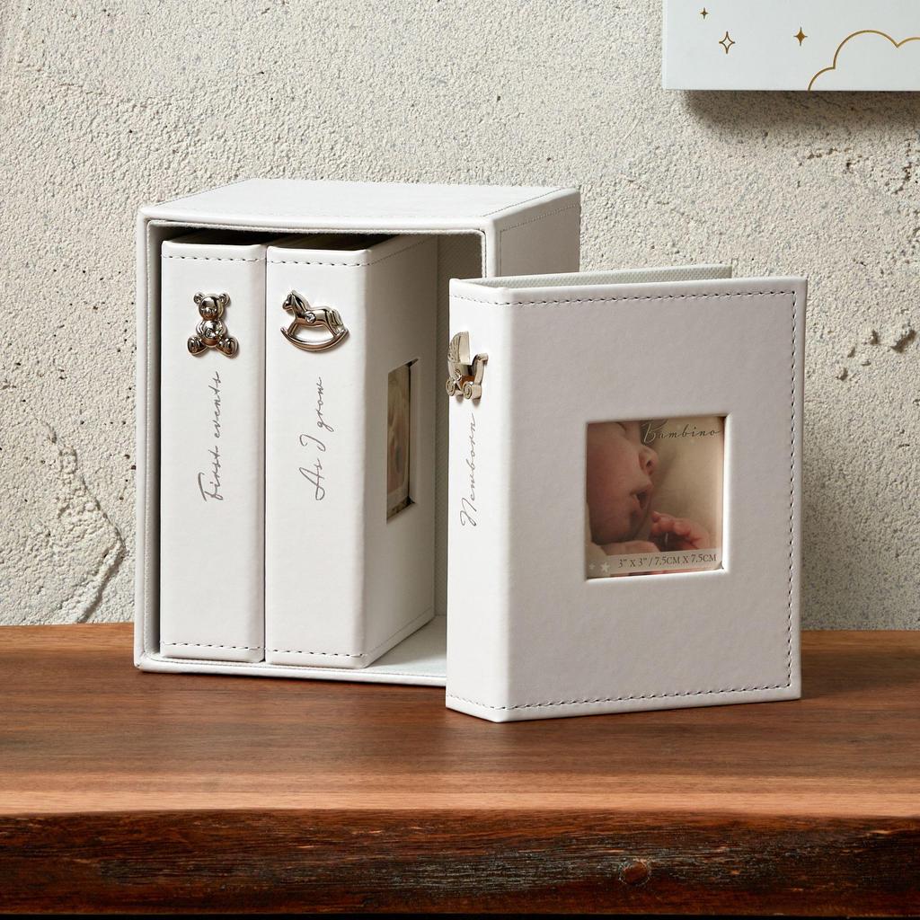 Bambino Hvit Sett med 3 Album Holder 24 x 4 x 6 Trykk