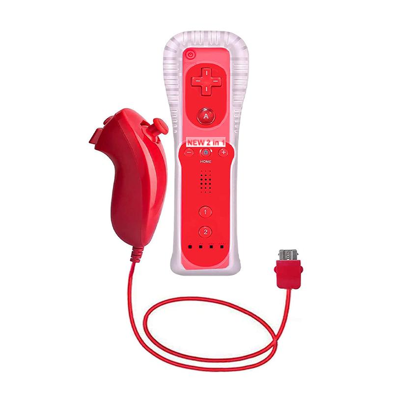 A Pair Remote Controller with Nunchuck Controller for Wii Games Control for Wii Console Wireless Gamepad with Motion Plus