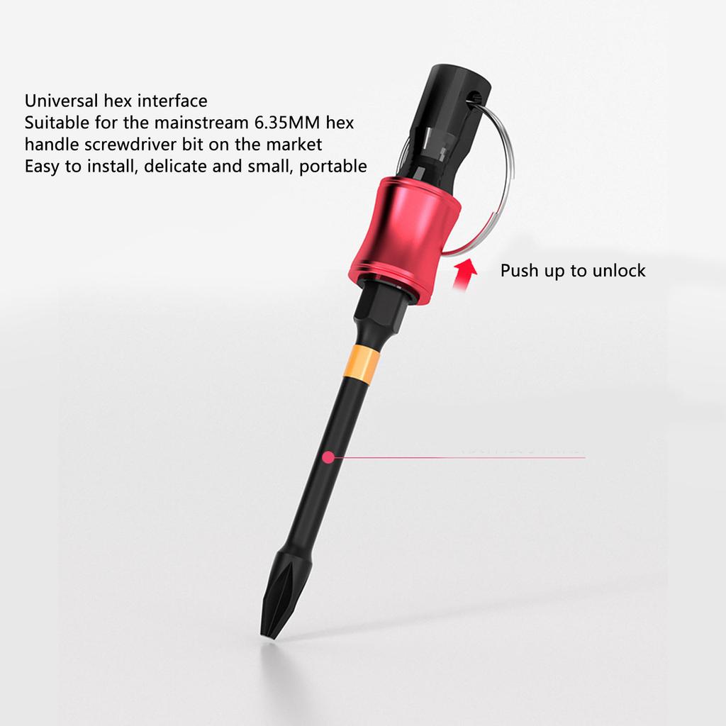 Keychain Drill Screw Adapter 1/4in Hex Shank Screwdriver Bit Holder Portable Fast Change Extension Rod Bar