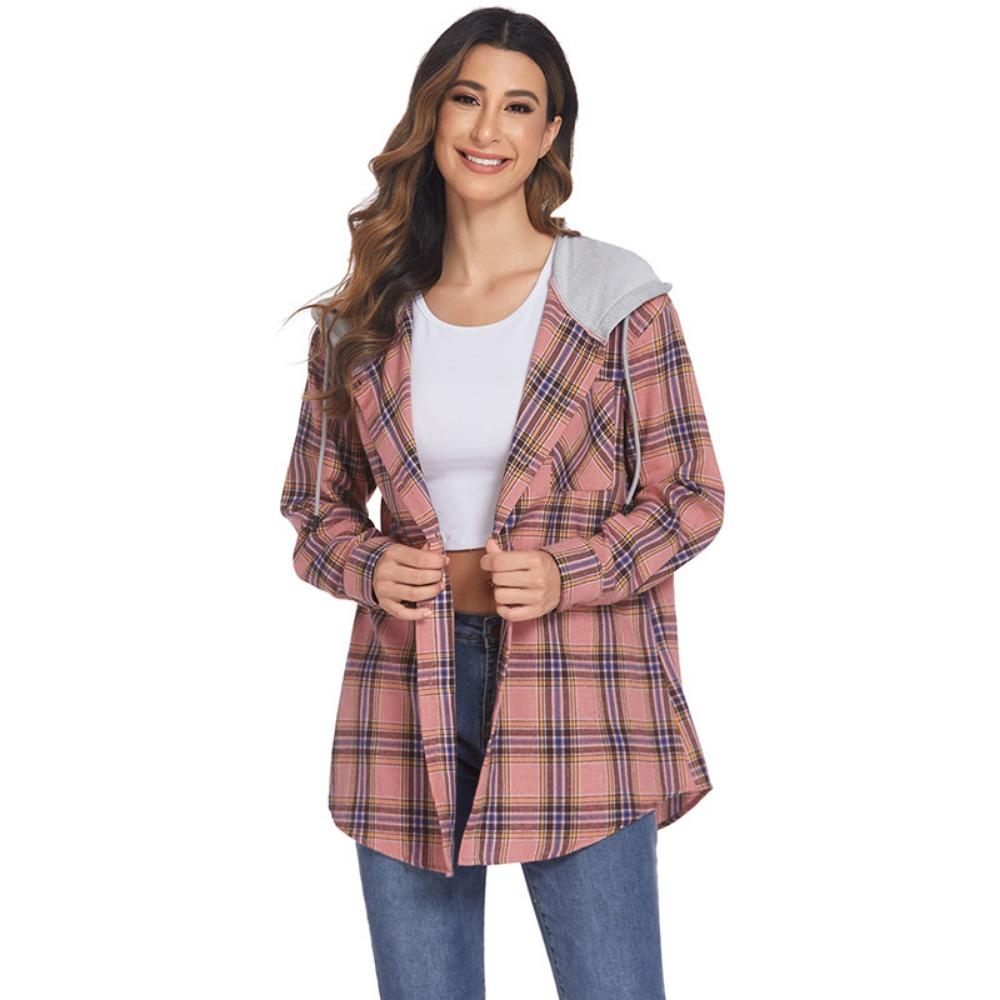 Neue Herbst- und Winter-Kapuzenpullover mit Knöpfen, lässige Hemdjacke