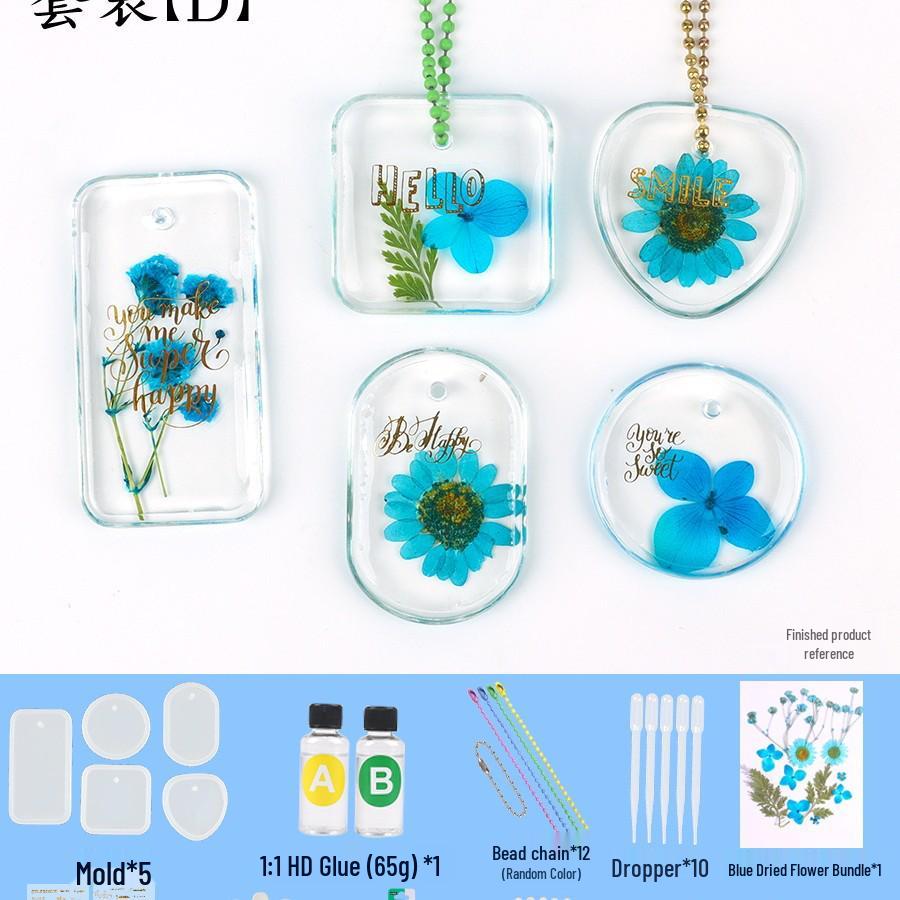 Dried Flower Silicone Keychain Mold for Handmade Pendant Crafting