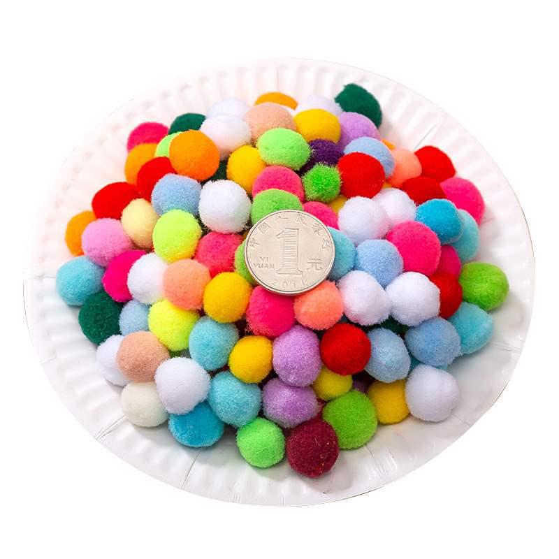 Mixed Color Fluffy Pom Poms: High Elasticity Handmade Plush Balls for DIY Decorative Accessories