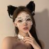 Black Flower Half Face Mask Masquerade Party Cosplay Props Halloween Carnival