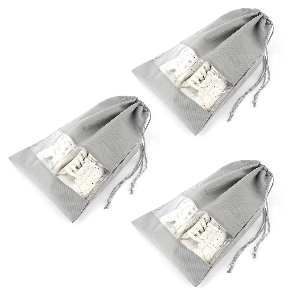 3Pcs NonWoven Fabric Shoes Storage Bag Travel Dust Proof Shoe Bag for Household Storage(M Size
