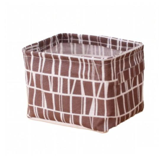 Foldable Storage Basket with Handles Waterproof Large Capacity Cotton Linen Printed