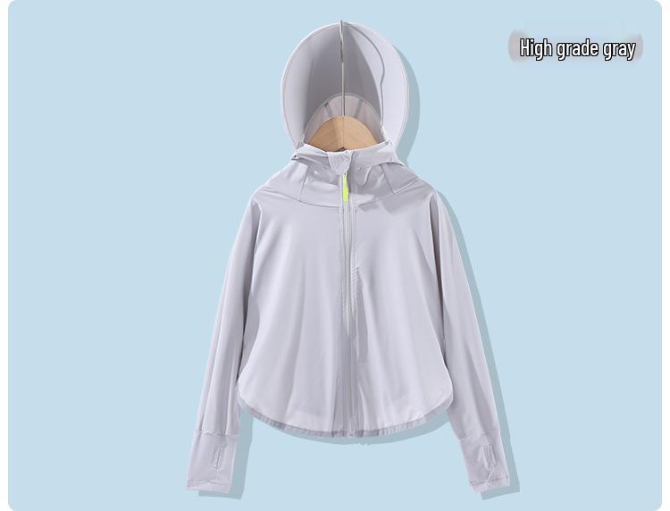 UPF50+ Kids Sun Protection Hooded Summer Jacket - Lightweight, Breathable, Anti-UV, Ice Silk Fabric