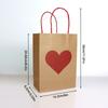 10Pcs/Set Shopping Tote Bag DIY Red Heart Anniversary Party Decor Gift Packing Bags Wedding with Tag Kraft Paper Valentine's Day