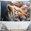 Beauty And Beast Tapestry Wall Hanging Primitive Forest Harmonious Natural Scenery Bohemian Hippie Beautiful Bedroom Decor